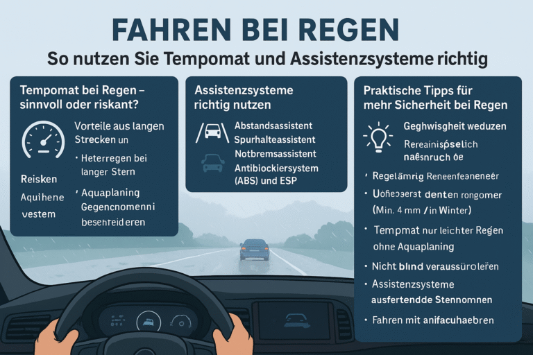 Fahren bei Regen Tempomat und Assistenzsysteme richtig nutzen